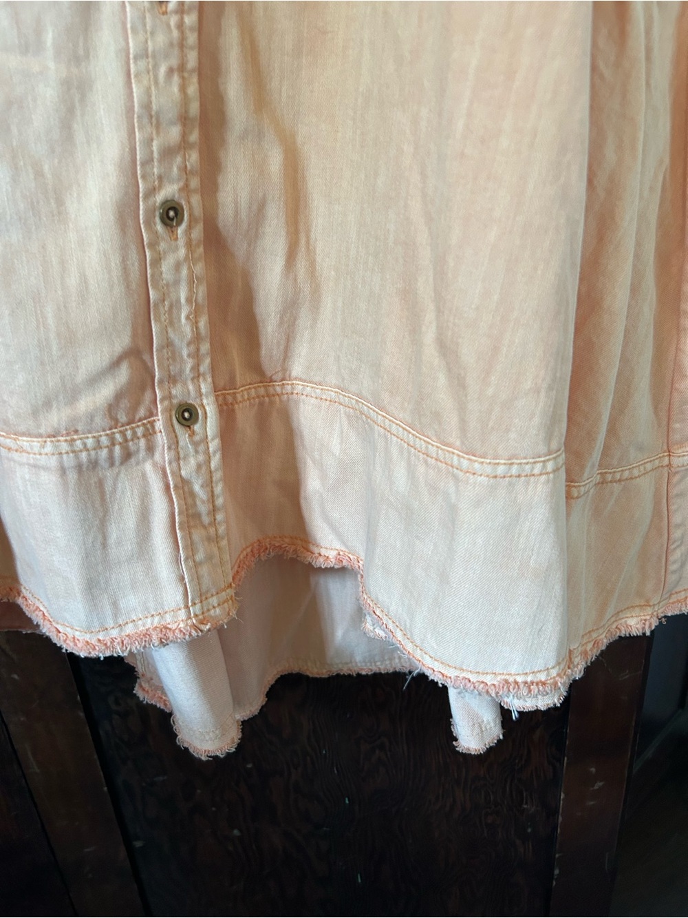 Anthropologie Pilcro Peach Cotton Button Front Skirt - Picture 3 of 6